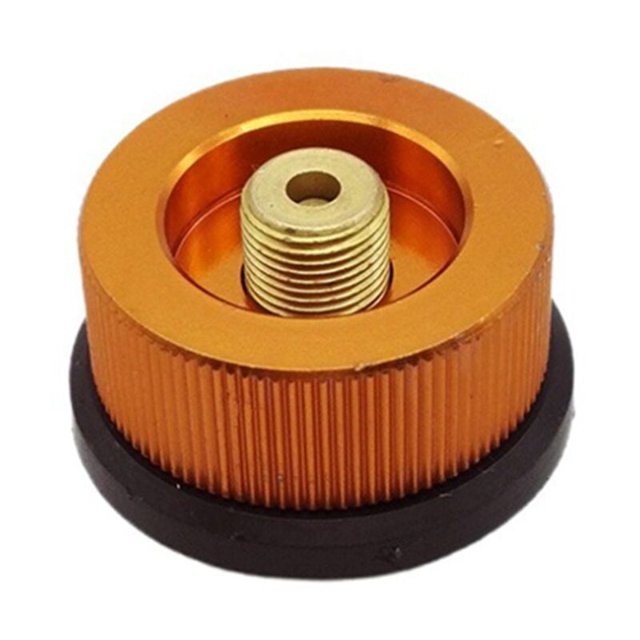 Quemador de casete Tanque de gas plano largo, convertidor de válvula Lotus 3,9 X 2,8 cm Inflación exterior a prueba de viento