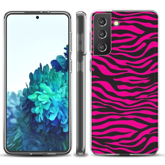 Slim-Fit TPU Protective Phone Case compatible with Samsung Galaxy S21  5G / S21 PLUS 5G, by OneToughShield ® - Zebra Pink