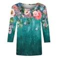 thumbnail image 4 of Iyufng Womens Tops 3/4 Sleeve,Shirts for Women Plus Size,Women's Fashion Printed T-shirt Blouse Round Neck Casual Tops, 4 of 5