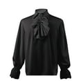 thumbnail image 3 of MEZZALL Toddler Boys Shirt Renaissant Lace Up Scottish Jacobite Classical Tops Lovely Dailywear, Black, 8-9 Years, 3 of 6