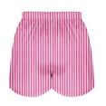 thumbnail image 5 of dazeni Women Striped Pajama Shorts Comfy Lounge Bottom with Pockets Stretch Satin Silk Sleepwear Drawstring Pj Bottoms Sleep Shorts, 5 of 5