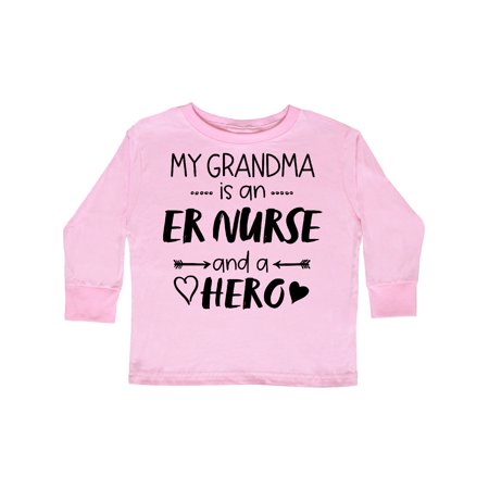 

Inktastic My Grandma is an ER Nurse and a Hero Gift Toddler Boy or Toddler Girl Long Sleeve T-Shirt