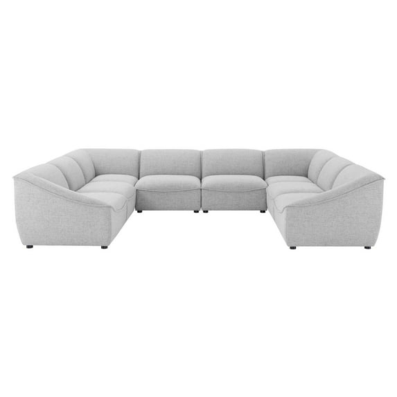Sectional Sofa Set, Fabric, Light Grey Gray, Modern Contemporary Urban Design, Living Lounge Room Hotel Lobby Hospitality