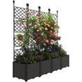 thumbnail image 1 of Garvee Planter Box Set with Trellis, 66 x 16 x 63  inch, Black, 1 of 6