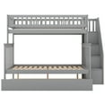 thumbnail image 5 of EUROCO Twin over Full Bunk Bed with Twin Trundle Bed and Storage Shelves for Kids, Three Beds with Storage for Kids Teens Adults, Gray, 5 of 11