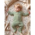 thumbnail image 5 of BemeyourBBs Newborn Baby Girl Boy Spring Fall Winter Clothes Outfit Footed Romper 0 3 6 Months Casual Long Sleeve Lapel Collar Stripes Print Zip Up Footie Jumpsuit One Piece Outfits, 5 of 9
