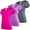 Magenta / Orchid / Charcoal, variant on Ultra Performance Women's 3 Pack V-Neck Dry Fit T-Shirt's Womens Athletic Tops & Workout Gym Shirts Casual Short Sleeve Running Tees for Women