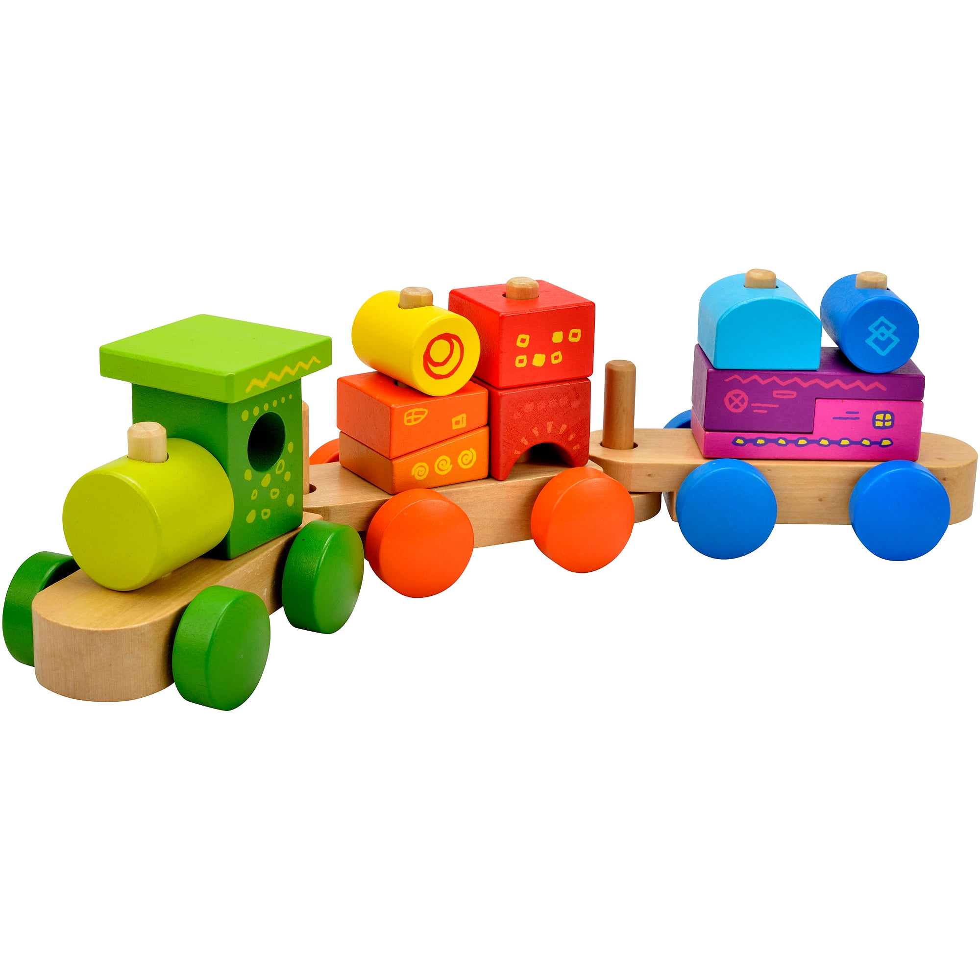 wooden stacking train