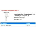 thumbnail image 2 of Head Gasket Set - Compatible with 1992 - 1993 Toyota Camry 3.0L V6, 2 of 2