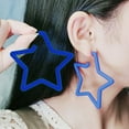 Anqbci Exaggerated Hollow Star Ear Studs 1 Pair Candy Color Acrylic