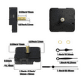 thumbnail image 3 of 6 Pieces Clock Movements DIY Wall Clock Battery Operated Mechanism Clock Matching Parts and Pointers Shaft Length 22Mm, 3 of 5