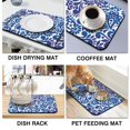 thumbnail image 4 of Improve Kitchen Routine 19.5x12in Coffee Drying Mat Quick Drying Diatom Mud, Charming Flower Pattern Coffee Mat Ideal Draining Pad for Dishes, 4 of 7