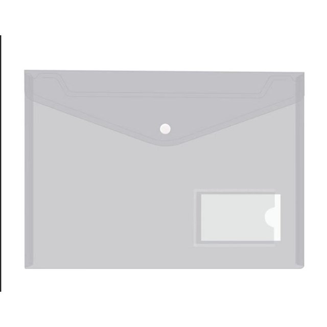 Paquete de 20 carpetas de plástico transparente A4, bolsillos para documentos, carpeta con botón a presión y bolsillo, carpeta de plástico A4 con solapa, carpeta transparente para documentos