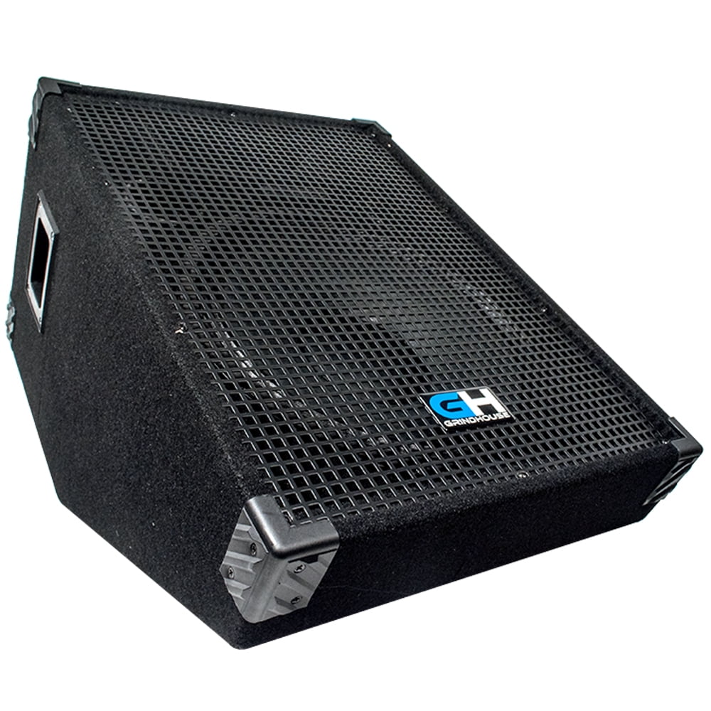 Grindhouse Speakers - GH15M-Pair - Pair of 15 Inch Passive Wedge Floor / Stage Monitors 400 Watts RMS each - PA/DJ Stage, Studio, Live Sound 10 Inch Monitor