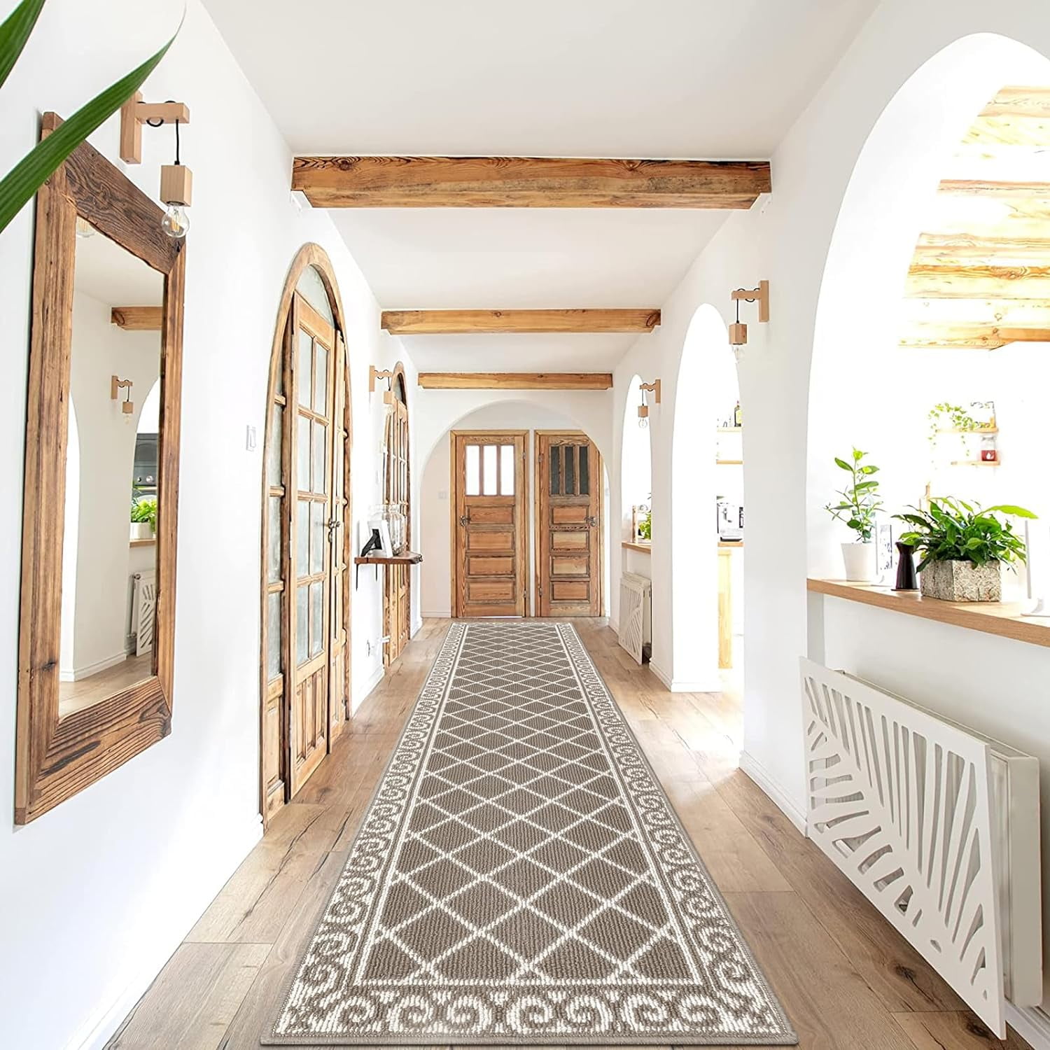Yamaziot 2'x10' Hallway Runner Rug Washable Kitchen Floor Runners for Hallway Non Skid Entryway Runner Mat Low Profile Inside Doormat Door Rugs for Laundry Room