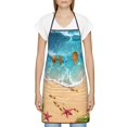 thumbnail image 3 of Pofeuu Tropical Beach With Starfish Print Aprons with Pockets, Cute Aprons for Kitchen, Cooking, Server, Barber, Chef Apron, 3 of 7