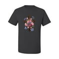thumbnail image 2 of Wild Bobby, Cross with Flowers and Butterflies, Inspirational/Christian, Men Graphic Tees, Charcoal, X-Large, 2 of 3