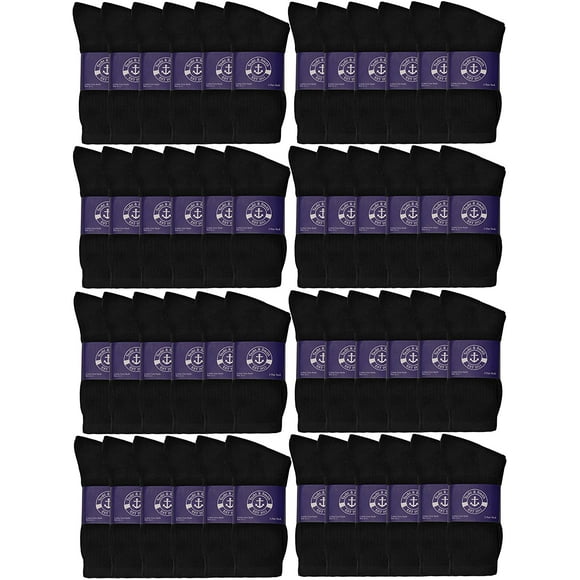 Lot de 48 Paires de Chaussettes Mi-Mollet Légères en Coton pour Hommes et Femmes en Vrac, Don Sans Domicile Pas Cher, Chaussette en Gros
