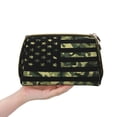 thumbnail image 4 of Naloa American Flag Camo Leather Makeup Bag for Purse Travel, Portable Small Cosmetic Organizer for Women and Girls, Make up Bag with Zipper, 4 of 8