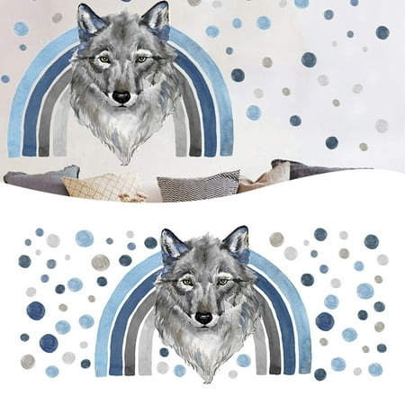 

Clearance！ Pmars Wolves and Polka Dots Pasted Bar Restaurant Wall Floor Room Living Room Bedroom Decoration