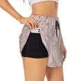 thumbnail image 2 of Bixox Women's Rose Gold Abstract Spots 1 pattern 2 in 1 Running Shorts - Lightweight Athletic Workout Gym Yoga Shorts Liner with Pockets - Small, 2 of 5