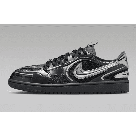 AIR JORDAN 1 Method Of Make Low Black Silver Women's Shoes HQ2186-001 Size 6