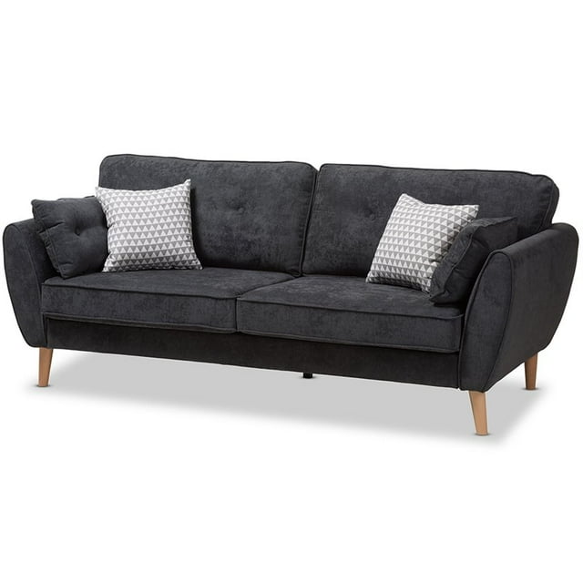 Baxton Studio Canapé Touffeté en Gris Foncé