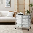 thumbnail image 3 of Topbuy 12-Drawers Rolling Storage Cart with Organizer Top Clear, 3 of 9