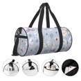 thumbnail image 5 of Haiem Blue Butterfly Pattern Gym Bag for Women Men, Waterproof Travel Duffel Bags, Personal Item Travel Bag Weekender Bag with Shoes Compartment & Wet Pocket, 5 of 8