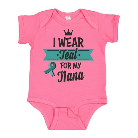 

Inktastic I Wear Teal for My Nana with Teal Ribbon Boys or Girls Baby Bodysuit