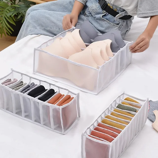 Organizador de ropa de armario, caja de almacenamiento de ropa interior para sujetador, organizador de ropa de bebé, organizador de cajón de ropa interior para dormitorio