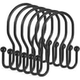 thumbnail image 1 of TENOVEL 24 pcs Double Shower Curtain Hooks Rings, for Shower Curtain Hangers Rings for Shower Rods-Black, 1 of 8