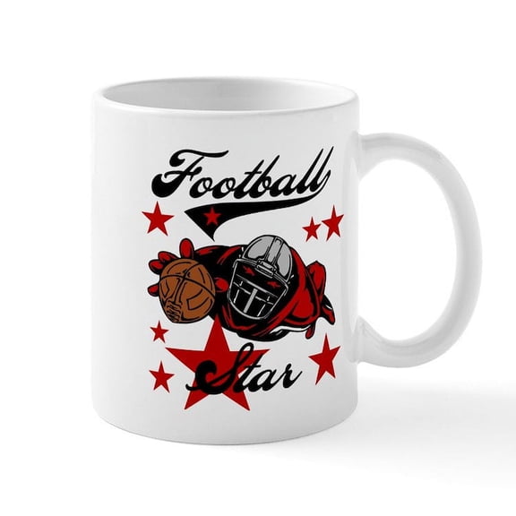 CafePress - Football Star Mug - 11 oz Ceramic Mug - Novelty Coffee Tea Cup