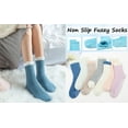 thumbnail image 3 of Women Thick Fuzzy Anti-Slip Slipper Socks Winter Warm Socks Fluffy Cozy Yoga Pilates Soft Grip Socks 7 Pairs Multicolor One Size, 3 of 7