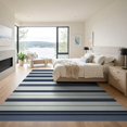 thumbnail image 3 of ODIKA 9'x12' Washable Area Rug Nautical Vintage Stripe Front Layered Doormat Welcome Striped Door Playful for Dining Room, Basement, Large Office, Non-Slip Chair-Friendly, 3 of 7