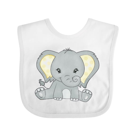 Inktastic Baby Elephant Yellow Ears Boys or Girls Baby Bib