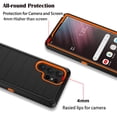 thumbnail image 6 of Takfox for Samsung Galaxy S23 Ultra/S23 Plus/S23 Case with Belt Clip Holster Military Grade Heavy Duty Protection 3 in 1 Shockproof Armor Rugged Durable for Galaxy S23 Ultra Phone - Black+Orange, 6 of 6