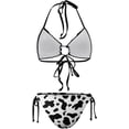 thumbnail image 4 of NICKSUN Women's Halter Padded Top Tie Side Bottom Swimsuit Cow Print 2 Piece Plus Size Bikini Bathing Suits, 4 of 5
