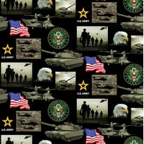 Cotton United States of America Army Patriotic Military Tanks Cotton Fabric Print by the Yard (1021a) Officially Licensed Sykel Enterprises