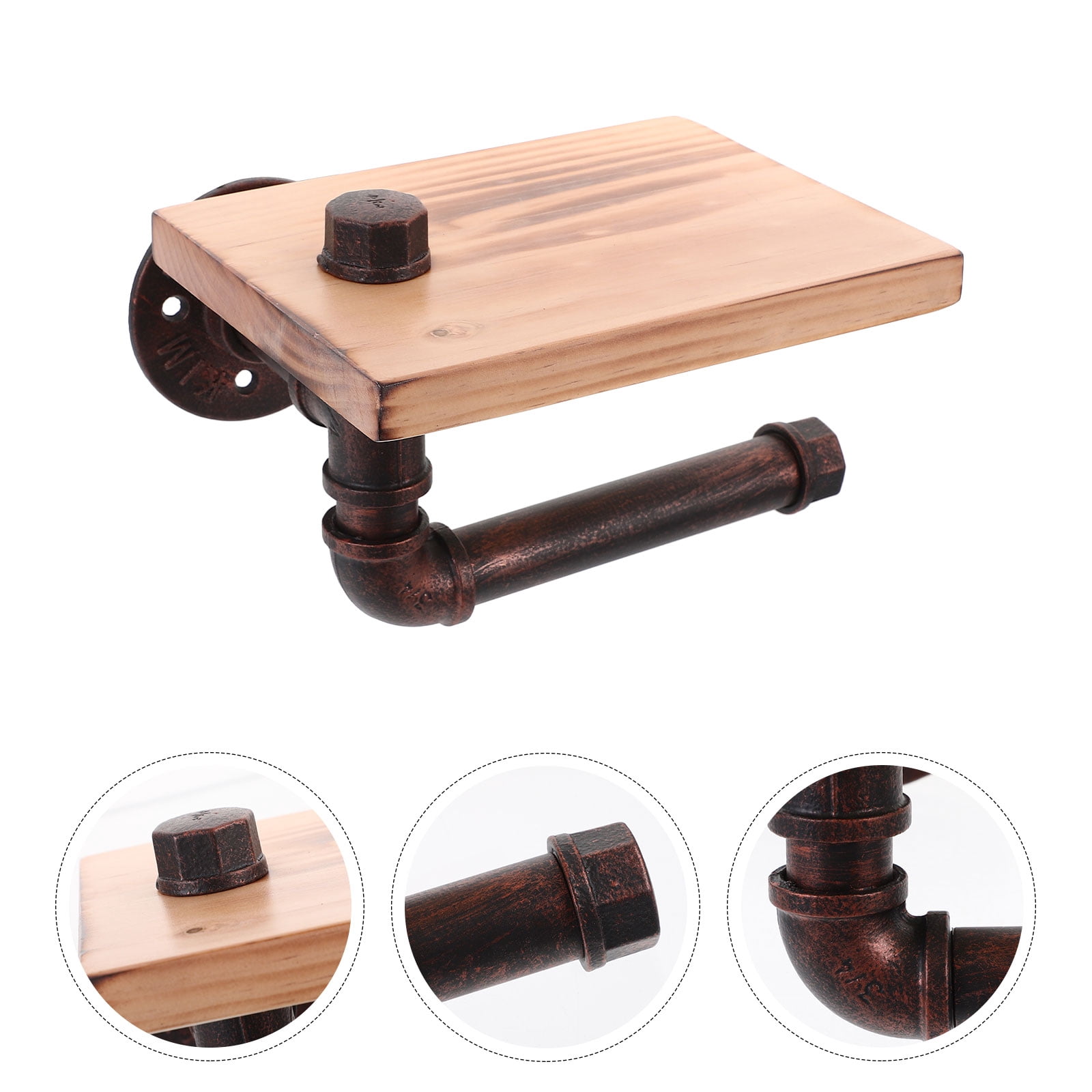TAILTOSS Antique Copper Toilet Paper Holder Wall Mount Rack for Apartment Dwellers, 1 Pack, Bathroom Accessory