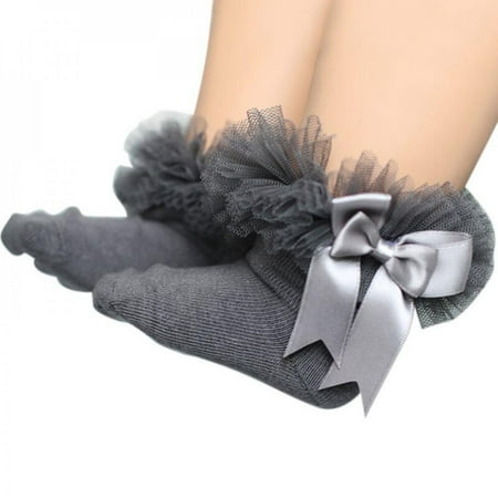 

Promotion!!!Kids Girls Ankle Socks Toddler Kids Bowknot Lace Cotton Socks