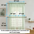 thumbnail image 4 of THD Joelle Floral Rod Pocket Lace Semi Sheer Voile Short Cafe Tiers for Small Windows - 28 x 24 Inch Length (Seafoam Green Tiers, Set of 2), 4 of 6
