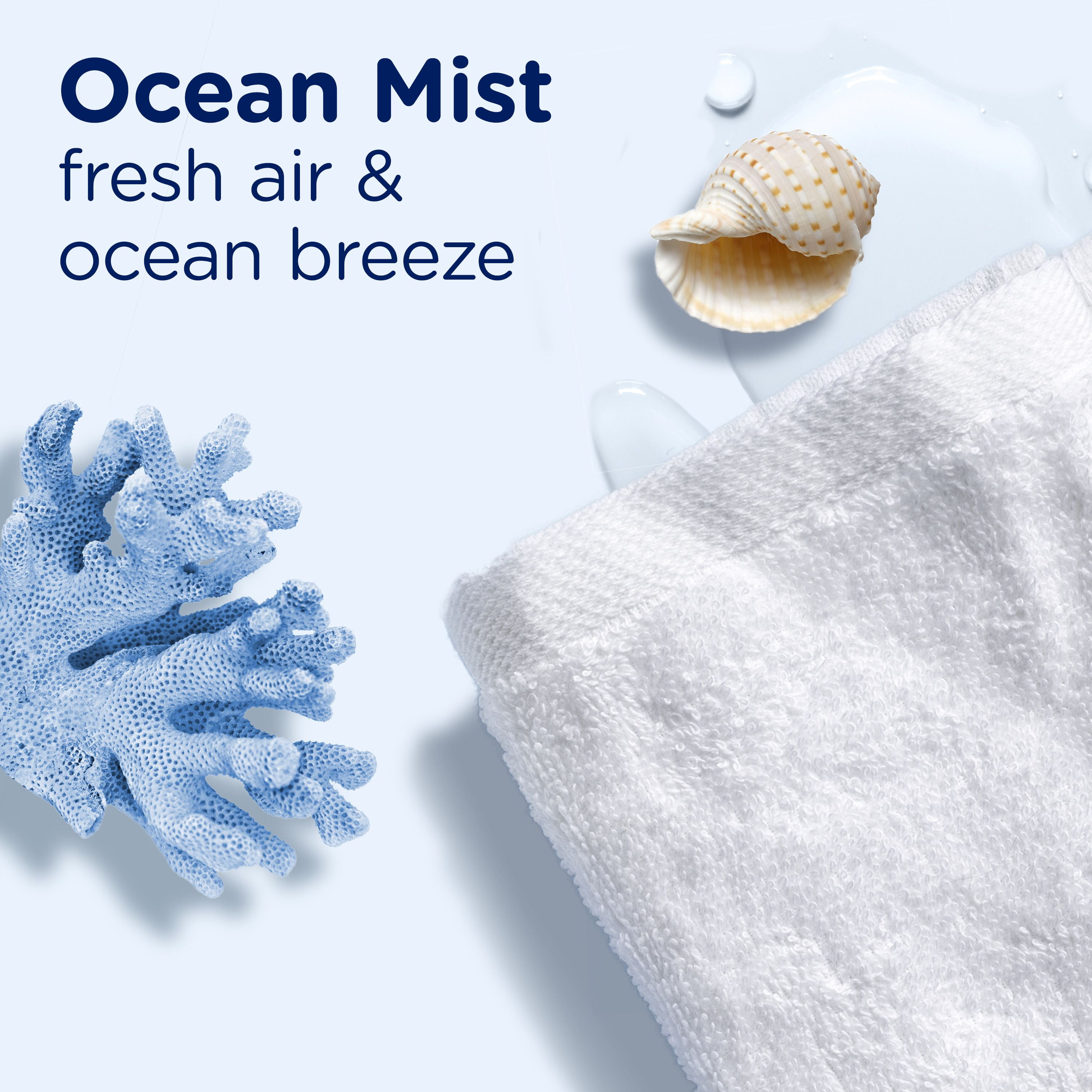 Downy Light Laundry Scent Booster Beads, Ocean Mist Scent, In-wash fabric beads designed to be gentle with a light boost of scent, No Heavy Perfumes