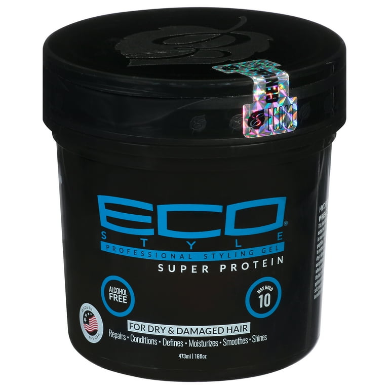 Eco Style Super Protein Gel, 16oz, Strong Hold, Frizz Control