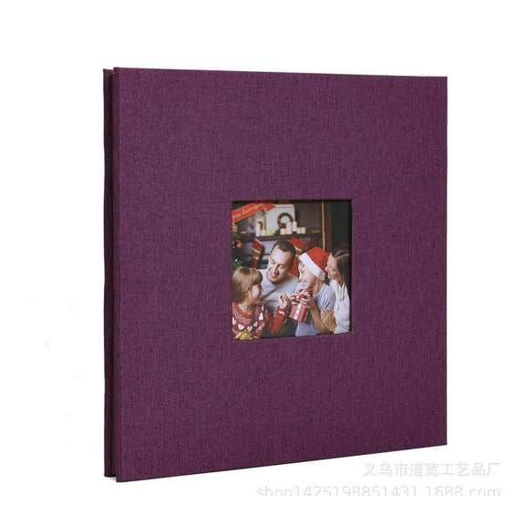 AURARMLET Wedding and Graduation Photo Album with Rustic Burlap Linen Cover and Self Adhesive Pages