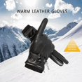 thumbnail image 3 of Guantes Térmicos de Cuero Liling Pantalla Táctil Invierno Ajustables Negros, 3 of 4