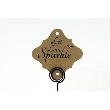 Kraft Paper Hang Tags - 36pc Wedding Sparklers Tags - Let Love Sparkle - Kraft Color Shimmer Paper