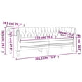 thumbnail image 4 of vidaXL Chesterfield Sofa 3-Seater Dark Green Fabric, 4 of 5