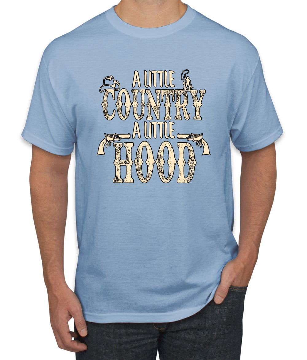 Men Graphic Tee, Light Blue, Medium 