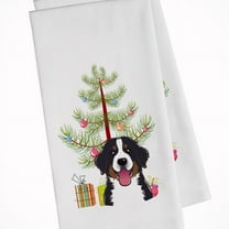 Carolines Treasures BB1609WTKT Christmas Tree and Bernese Mountain Dog White Kitchen Towel Set of 2 Dish Towels 19 X 25"